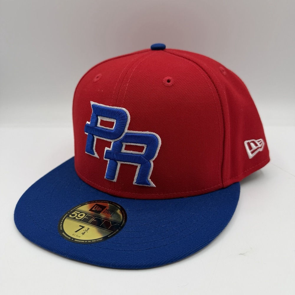New Era 59Fifty Puerto Rico Baseball Hat Cap 7 3/4 Red World Baseball Classic